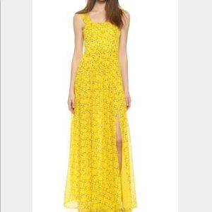 DVF Lillie Yellow Silk Maxi Dress